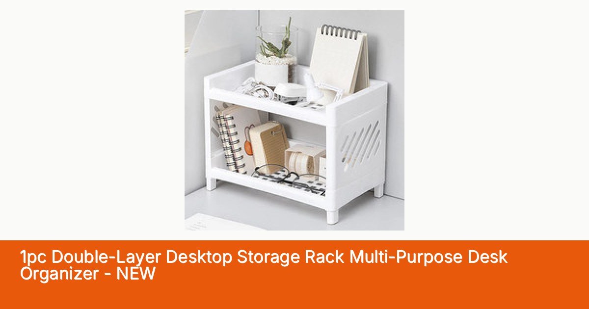 1pc Double-Layer Desktop Storage Rack Multi-Purpose Desk Organizer - NEW