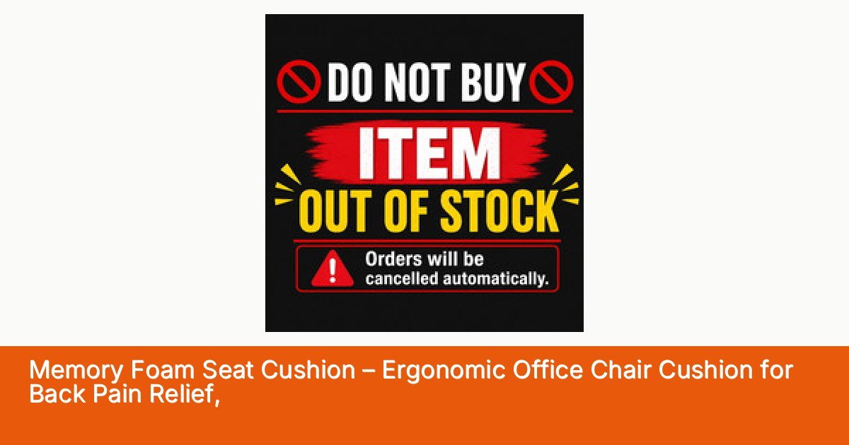 Memory Foam Seat Cushion – Ergonomic Office Chair Cushion for Back Pain Relief,
