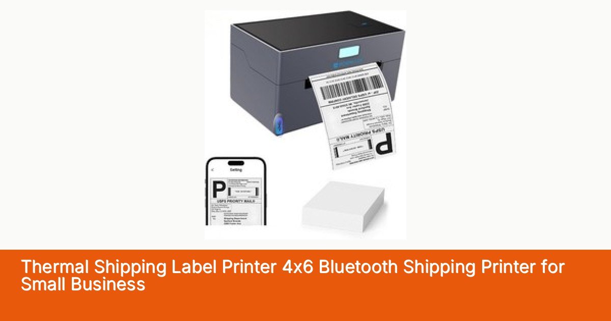 Thermal Shipping Label Printer 4x6 Bluetooth Shipping Printer for Small Business